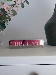 MenKind Silver RED5 Wireless Charging Alarm Clock LED Display - Image 1 of 6