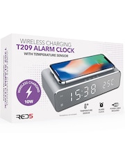 MenKind Silver RED5 Wireless Charging Alarm Clock LED Display - Image 6 of 6