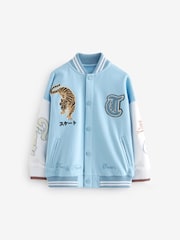Blue/White Tiger Varsity Bomber Jacket (3-16yrs) - Image 1 of 9