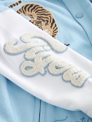 Blue/White Tiger Varsity Bomber Jacket (3-16yrs) - Image 6 of 9