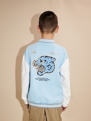 Blue/White Tiger Varsity Bomber Jacket (3-16yrs) - Image 7 of 9