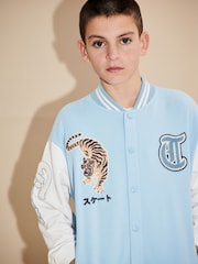 Blue/White Tiger Varsity Bomber Jacket (3-16yrs) - Image 8 of 9