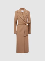 Reiss Camel Lucia Long Wool Blend Blindseam Coat - Image 2 of 5