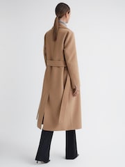 Reiss Camel Lucia Long Wool Blend Blindseam Coat - Image 5 of 5