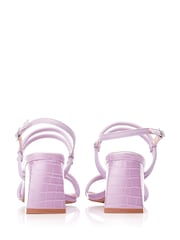 Moda in Pelle Maliqa Purple Flare Heeled Sandals With Tubular Straps - Image 3 of 4