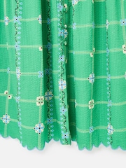 Oliver Bonas Green Floral V-Neck Short Sleeve Midi Dress - Image 5 of 5