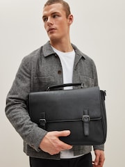 Black Briefcase Messenger Bag - Image 1 of 7