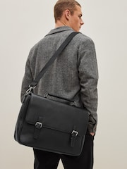 Black Briefcase Messenger Bag - Image 2 of 7