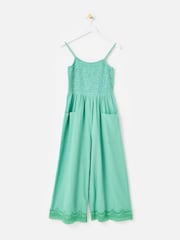 Oliver Bonas Green Striped Strappy Cropped Jumpsuit - Image 1 of 6