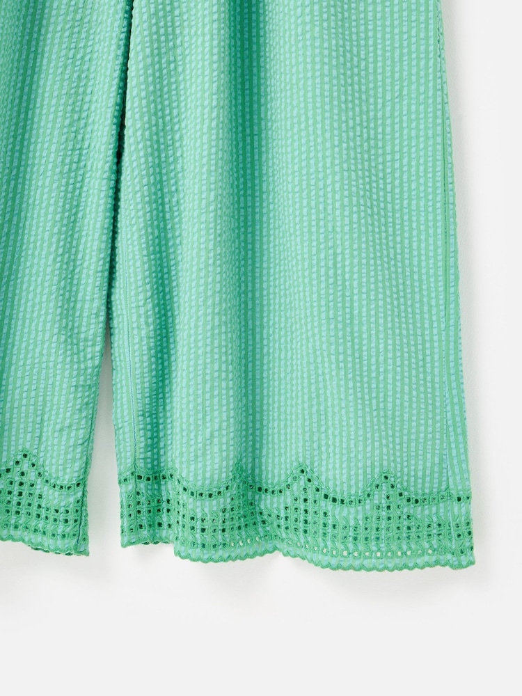 Oliver Bonas Green Striped Strappy Cropped Jumpsuit - Image 6 of 6 Oliver Bonas Green Striped Strappy Cropped Jumpsuit - Image 6 of 6