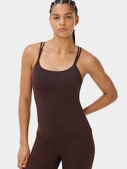 Sweaty Betty Brown Ultimate Studio Strappy Back Bra Tank - Image 1 of 5