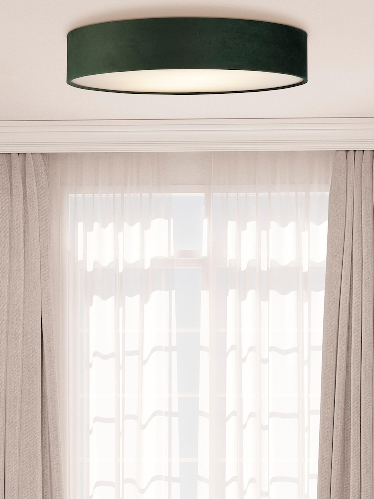Searchlight Green Fuchsia Green 3Lt Flush Ceiling Light - Image 1 of 3