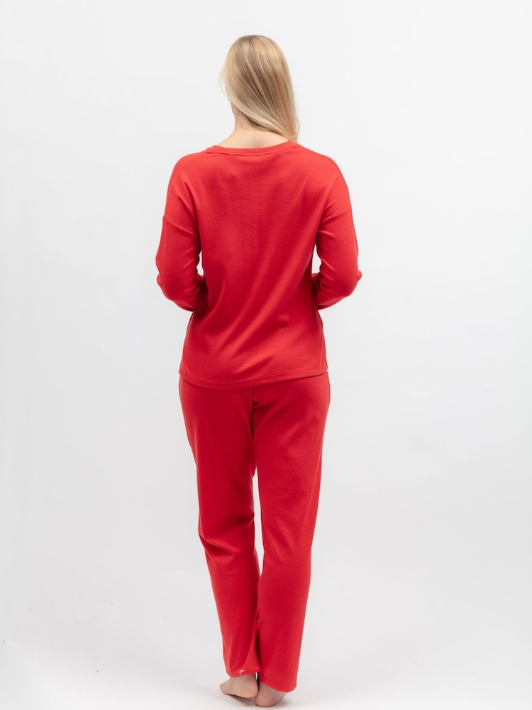 Cyberjammies Red Slouch Ribbed Jersey Pyjamas Set - Image 2 of 3