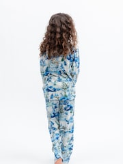 Blå vinterlandskap - Cyberjammies Tryckt Långärmat Pyjamas Set - Bild 3 av 3