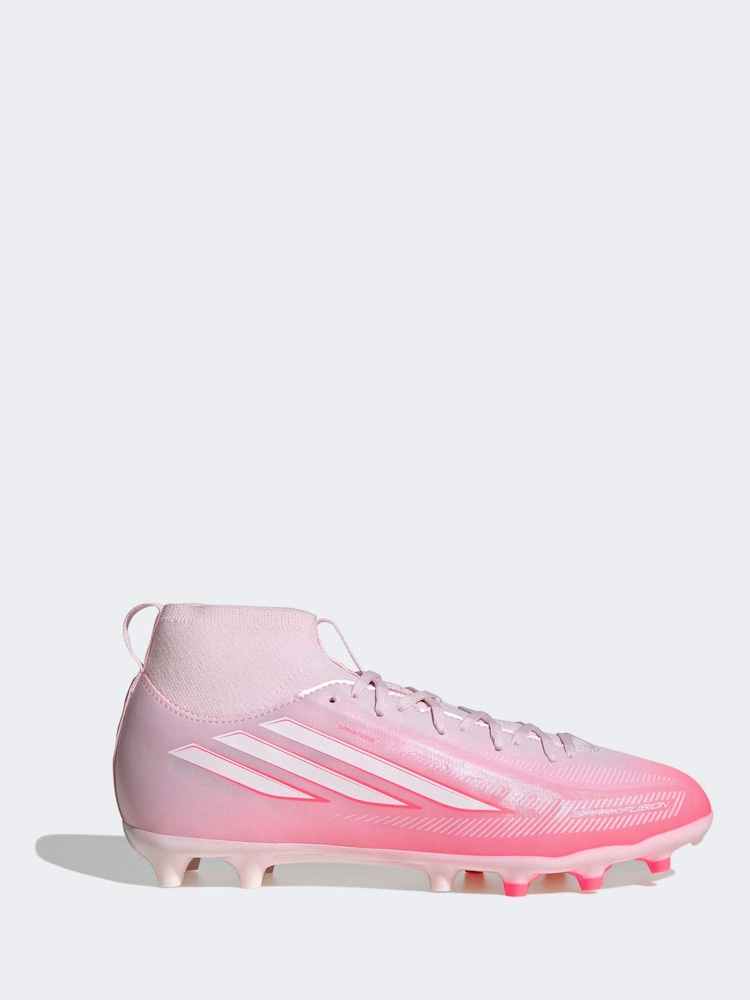 adidas Pink F50 Sparkfusion League Mid Cut Firm/Artificial Ground Football Boots - Image 1 of 9 adidas Pink F50 Sparkfusion League Mid Cut Firm/Artificial Ground Football Boots - Image 1 of 9