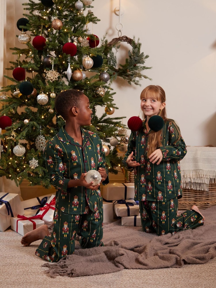 Cyberjammies Green Nutcracker Printed Long Sleeve Pyjamas Set - Image 1 of 3 Cyberjammies Green Nutcracker Printed Long Sleeve Pyjamas Set - Image 1 of 3
