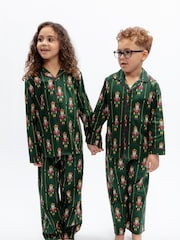 Cyberjammies Green Nutcracker Printed Long Sleeve Pyjamas Set - Image 2 of 3