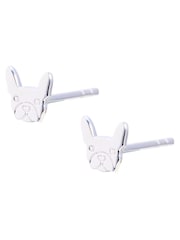 Oliver Bonas Silver Tone Lennie Bulldog Stud Earrings - Image 2 of 2