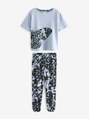 Blue Butterfly Cotton Short Sleeve Pyjamas - Image 5 of 8