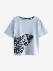 Blue Butterfly Cotton Short Sleeve Pyjamas - Image 6 of 8