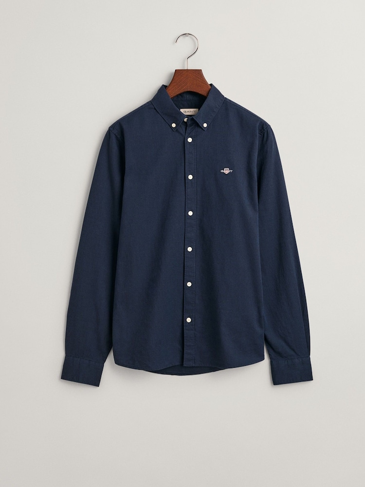 GANT Blue Shield Logo Oxford 100% Cotton Shirt - Image 4 of 4