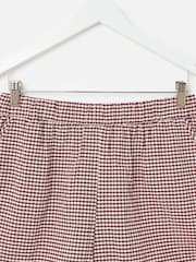 Oliver Bonas Red Burgundy Gingham Scalloped Shorts - Image 3 of 5