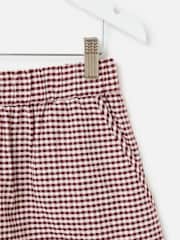 Oliver Bonas Red Burgundy Gingham Scalloped Shorts - Image 4 of 5