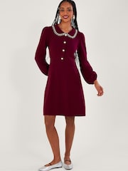 Monsoon Pink Cleo Collar Dress - Image 1 of 5
