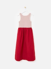 Oliver Bonas Red & Cream Striped Sleeveless Midi Dress - صورة 1 من 5