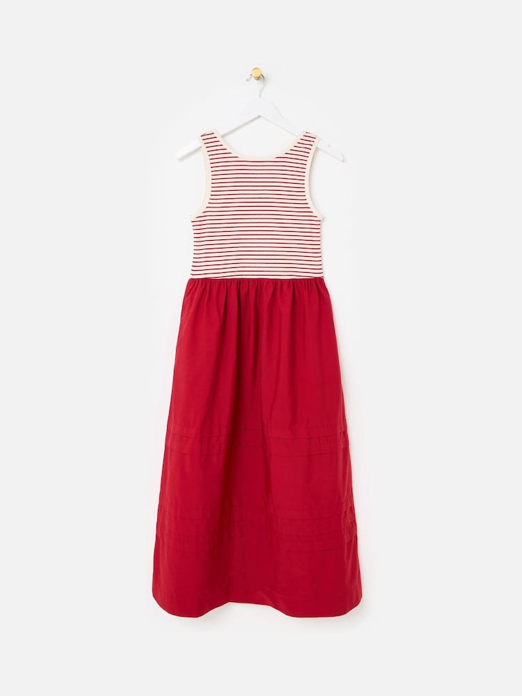 Oliver Bonas Red & Cream Striped Sleeveless Midi Dress - صورة 1 من 5 Oliver Bonas Red & Cream Striped Sleeveless Midi Dress - صورة 1 من 5