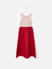 Oliver Bonas Red & Cream Striped Sleeveless Midi Dress - صورة 2 من 5