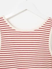 Oliver Bonas Red & Cream Striped Sleeveless Midi Dress - صورة 3 من 5