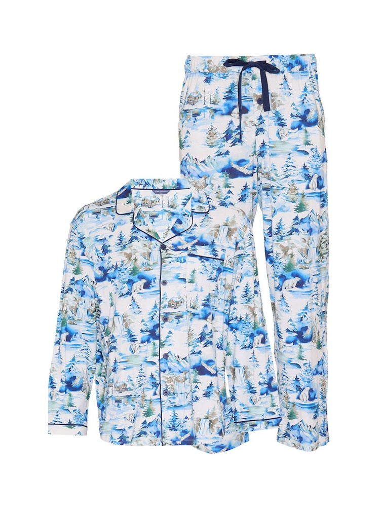 Blå vinterlandskap - Cyberjammies Mönstrad Pyjamas Set - Bild 4 av 4