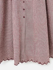 Oliver Bonas Red Gingham Button Up V-Neck Midi Dress - Image 7 of 7