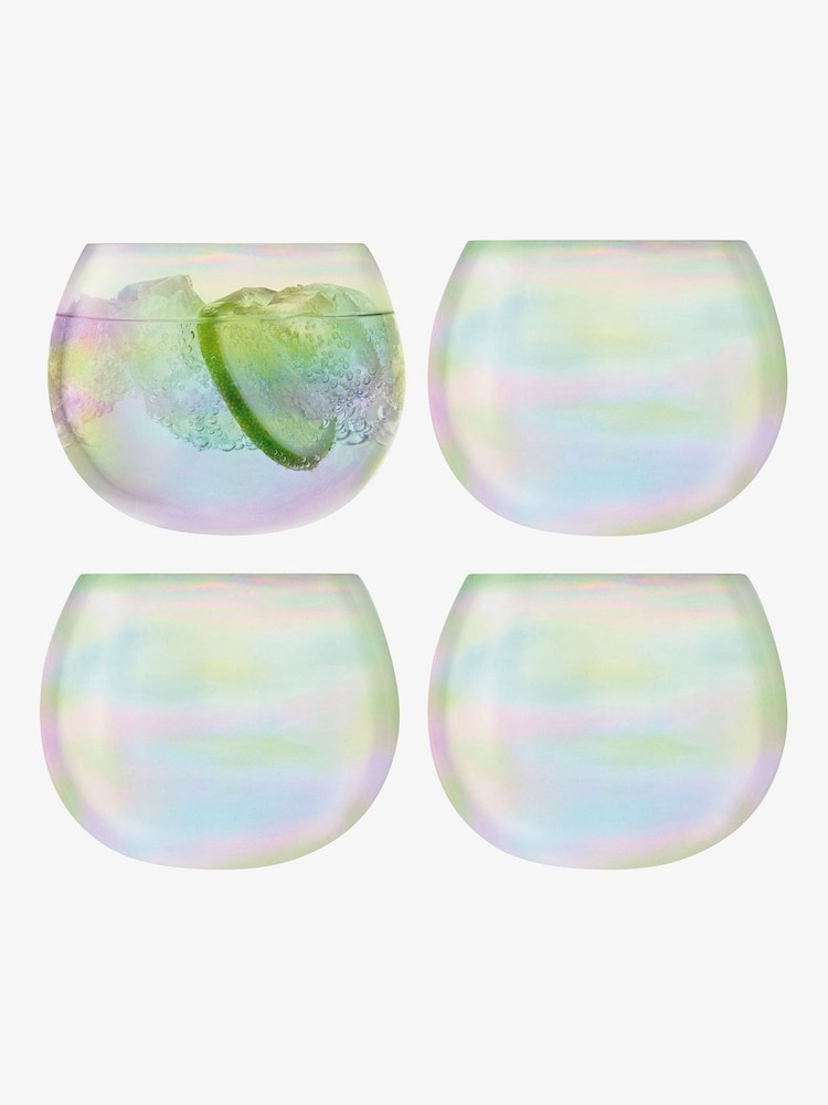 LSA International Pearl White Bubble Rocking 350ml Set Of 4 Tumblers - Image 1 of 1 LSA International Pearl White Bubble Rocking 350ml Set Of 4 Tumblers - Image 1 of 1