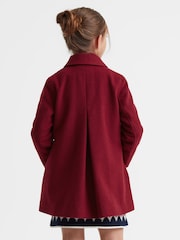 Reiss Red Valerie 4-9 yrs Wool Blend Bow Coat - Image 5 of 6