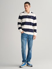 GANT Cream Shield Barstripe Rugby 100% Cotton Shirt - Image 1 of 5