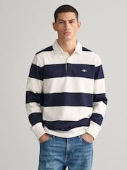 GANT Cream Shield Barstripe Rugby 100% Cotton Shirt - Image 2 of 5