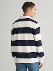 GANT Cream Shield Barstripe Rugby 100% Cotton Shirt - Image 3 of 5