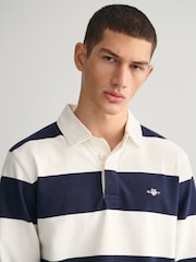 GANT Cream Shield Barstripe Rugby 100% Cotton Shirt - Image 4 of 5