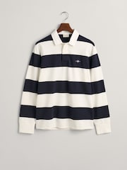 GANT Cream Shield Barstripe Rugby 100% Cotton Shirt - Image 5 of 5