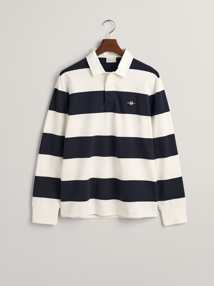 GANT Cream Shield Barstripe Rugby 100% Cotton Shirt - Image 5 of 5