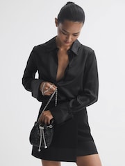 Reiss Black Demi Crystal Bucket Mini Bag - Image 2 of 6