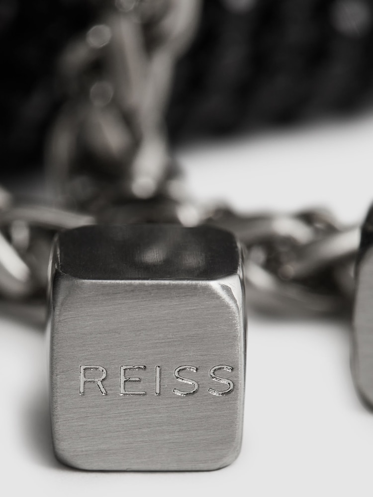 Reiss Black Demi Crystal Bucket Mini Bag - Image 6 of 6