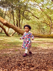 JoJo Maman Bébé Pink Girls' Bold Floral Sweat Dress - Image 2 of 4