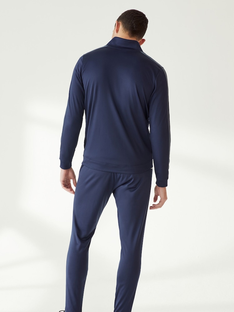 Under Armour Navy/Grey Under Armour Grey/Black Rival Knit Hooded Tracksuit - Image 2 of 5