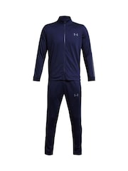 Under Armour Navy/Grey Under Armour Grey/Black Rival Knit Hooded Tracksuit - Image 4 of 5