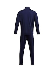 Under Armour Navy/Grey Under Armour Grey/Black Rival Knit Hooded Tracksuit - Image 5 of 5