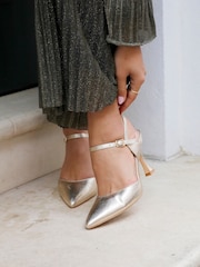 Linzi Gold Natalia Open Back Stiletto Court Heels - Image 1 of 5