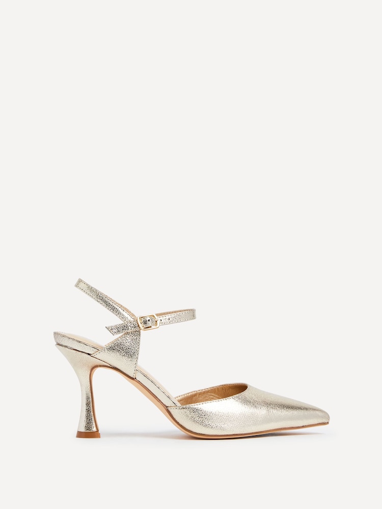 Linzi Gold Natalia Open Back Stiletto Court Heels - Image 2 of 5
